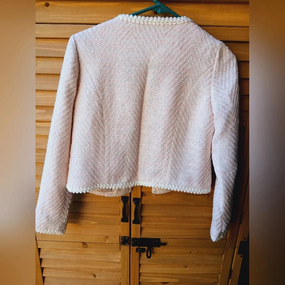 Tibi Collection Pink Tweed Cropped Jacket - Picture 10 of 10